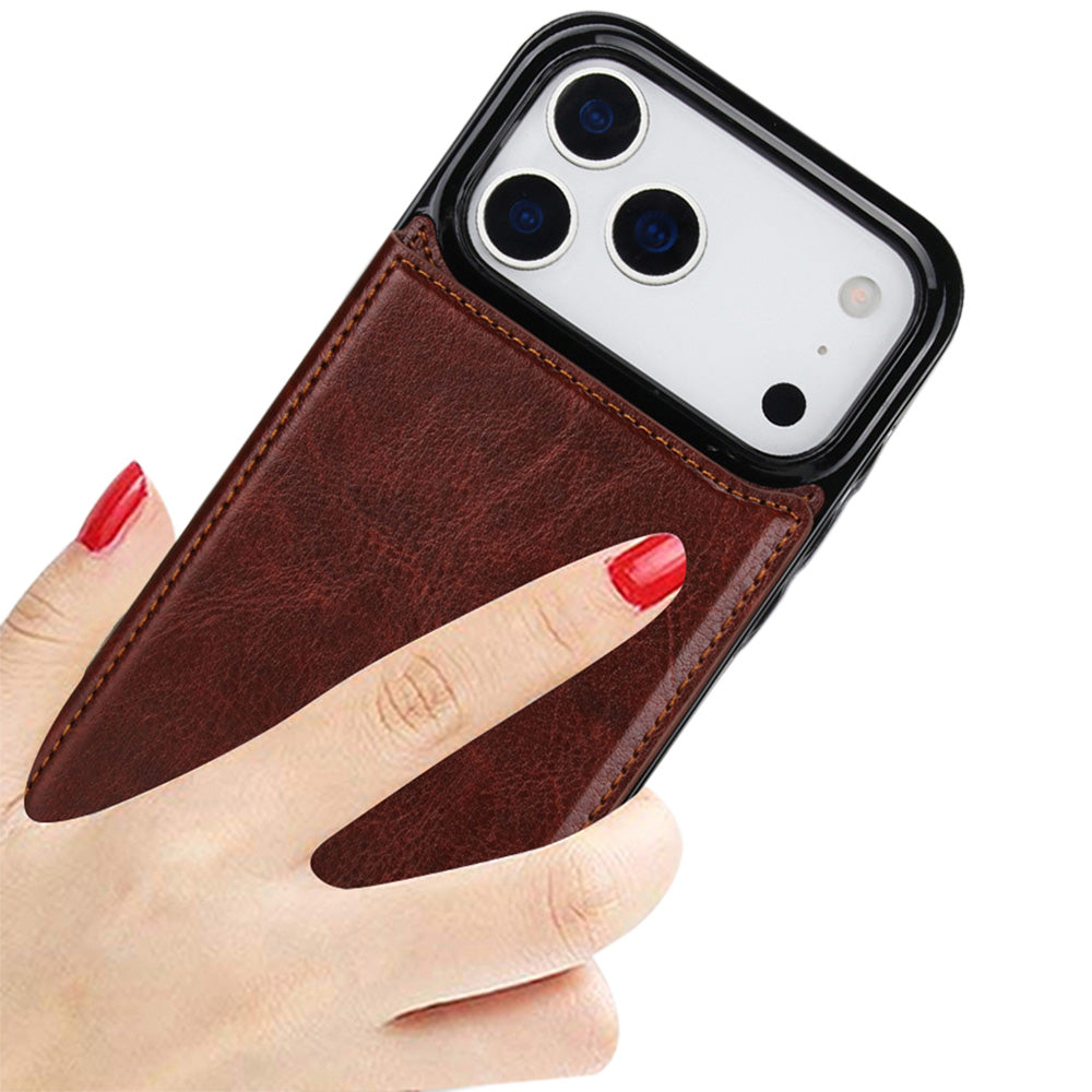 Leather Wallet Case for iPhone 17 Series Double Secure Flip Closure Full Body Drop Defense-Brown