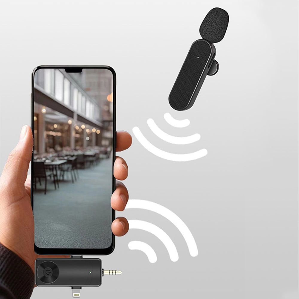 3 in 1 Wireless Lavalier Microphone for Android Phone iPhone Vlog Live Stream Mic
