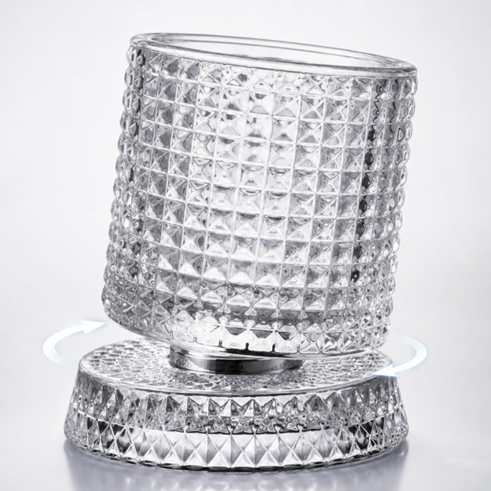Spinning Rotating Whiskey Glass 270ml Transparent Glass for Home Bar