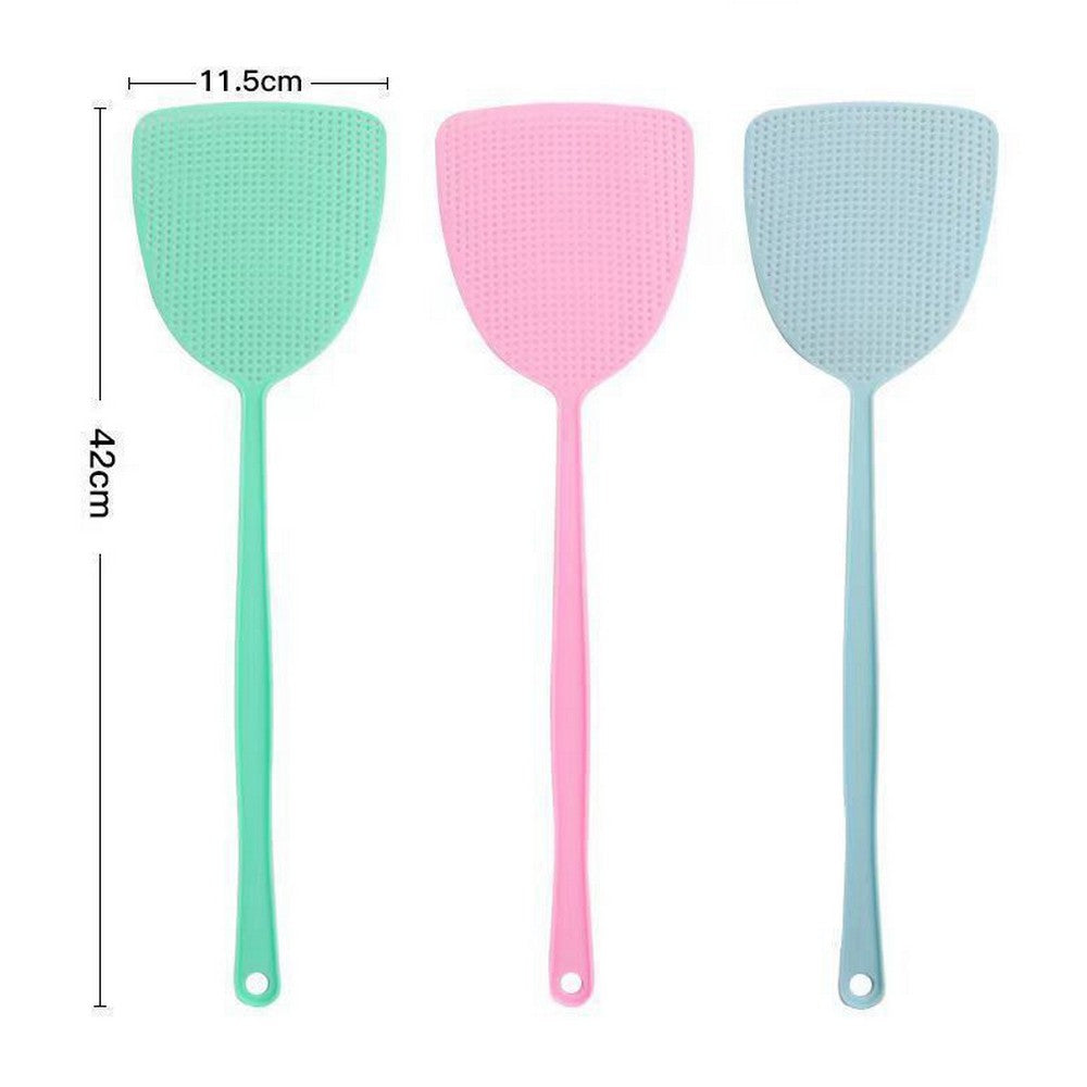 6Pcs Plastic Manual Fly Swatter with Long Handle