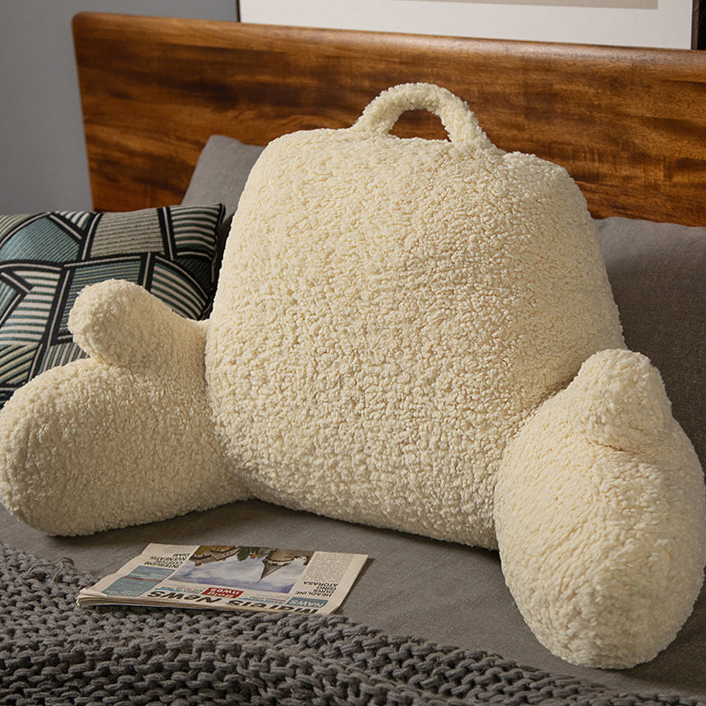 Fluffy Backrest Reading Pillow Neck Lumbar Support Chair Cushion with Arms