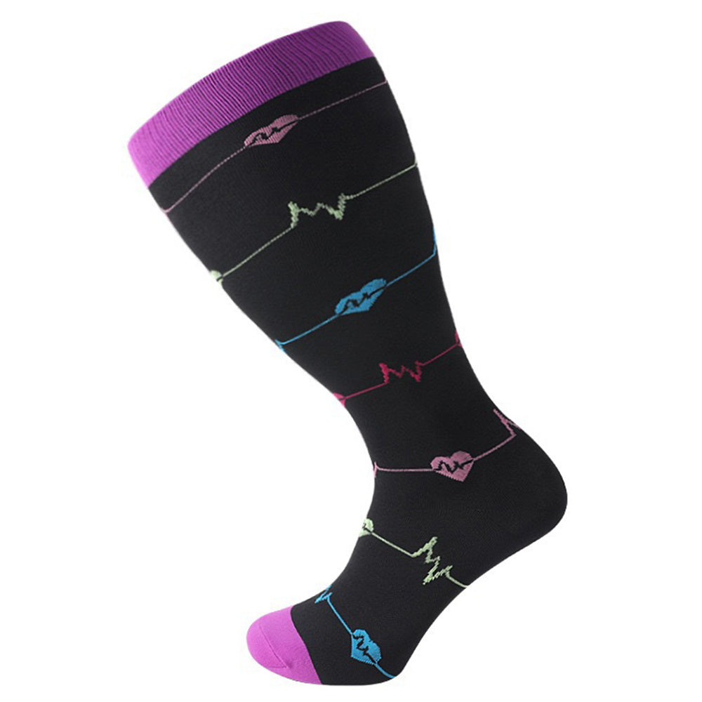 3 Pairs Plus Size Socks for Women Men Knee High Support for Nurses Pregnancy-Style 2