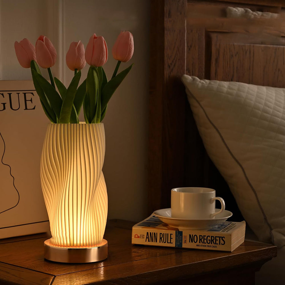 Bedside Lamp with Metal Base for Bedroom