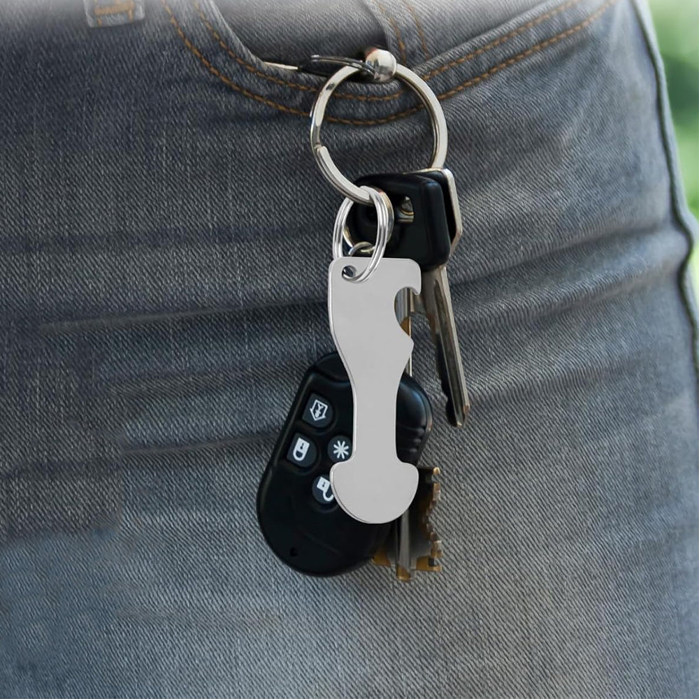 6Pcs Shopping Trolley Key Adaptable Versatile Keychain as Bottle Opener