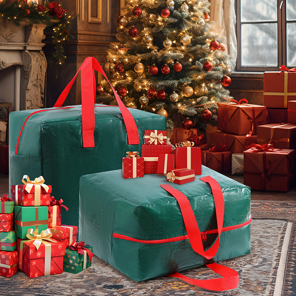 3pcs Large Christmas Tree Storage Bags PE Water-Resistant with Reinforced Handles and Zipper