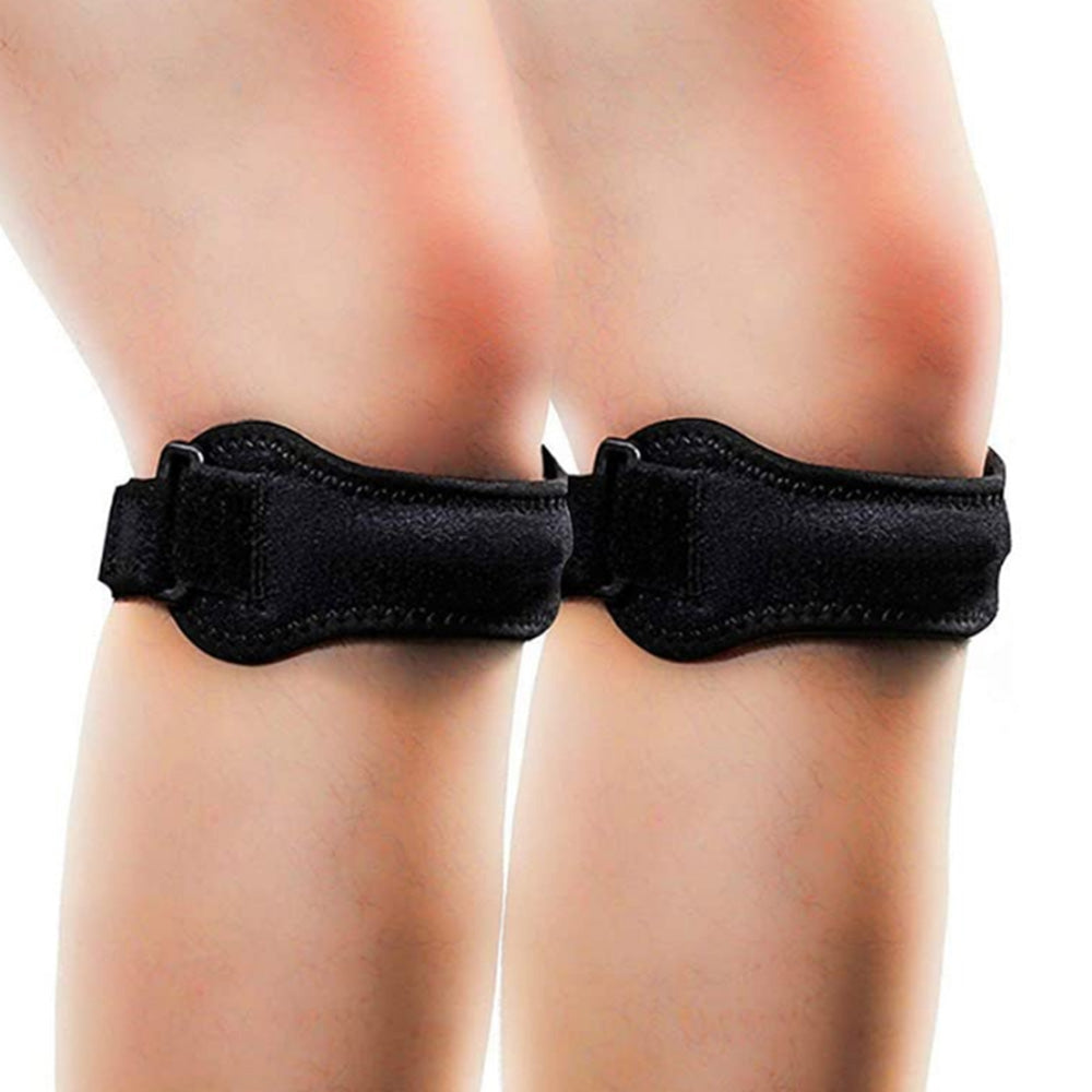 2Pcs Knee Braces for Patella Knee Support Strap for Basketball Running-Black