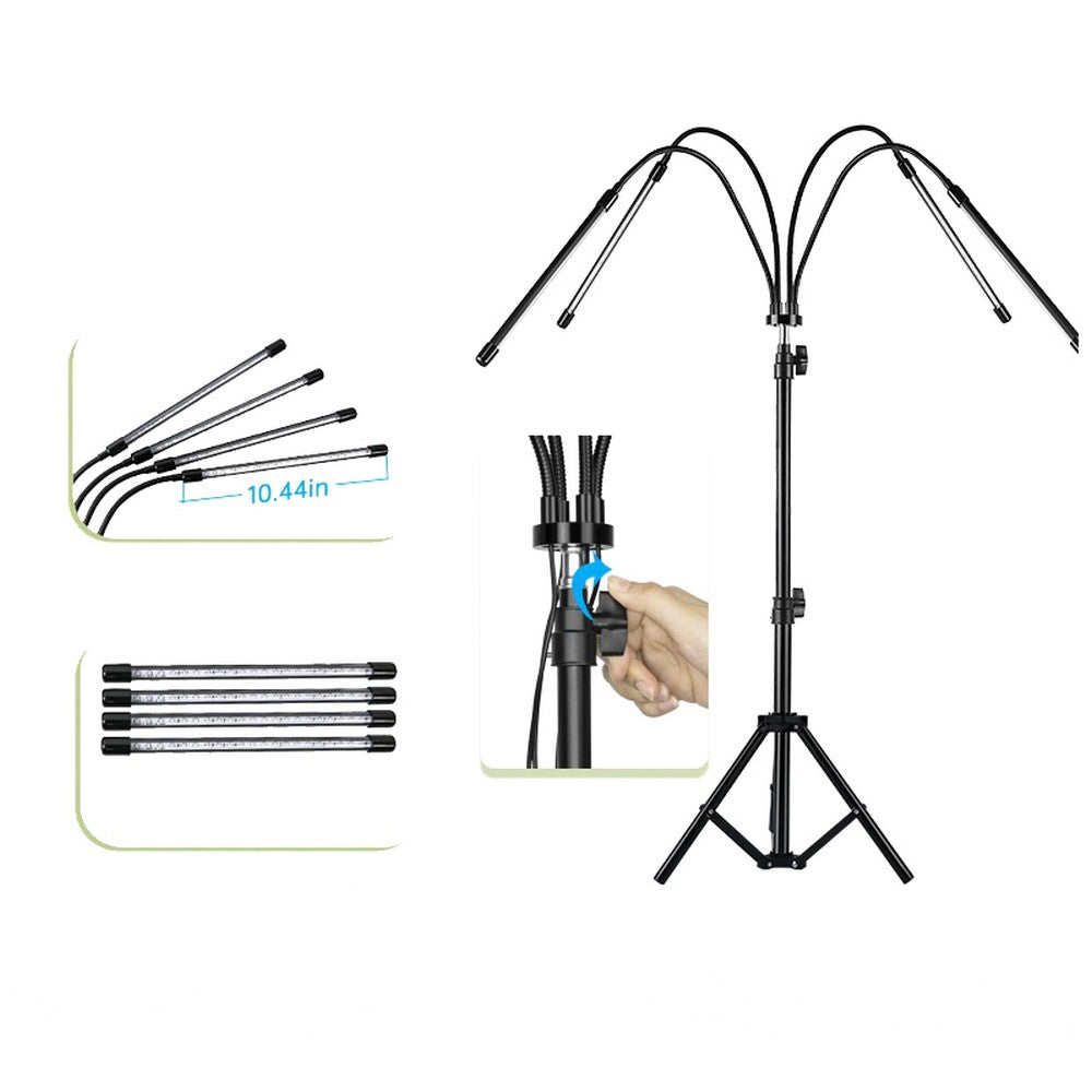 LED Grow Light Full Spectrum with Adjustable Tripod Stand for Indoor Plant