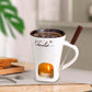 Fondue Mug Set Porcelain Chocolate Melting Cup with Fork