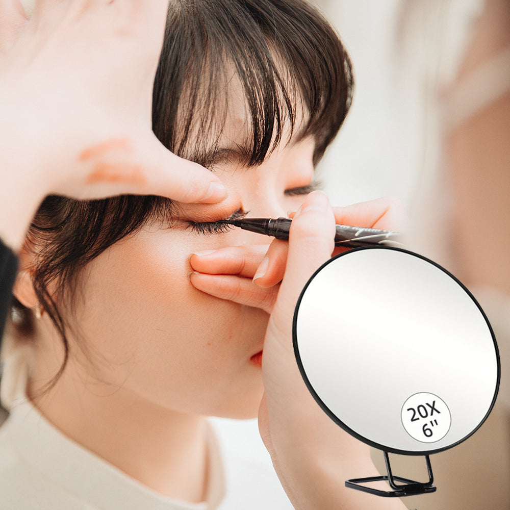 10X/20X/30X Round Magnifying Mirror with 3 Suction Cups and 360 Degree Adjustable Stand