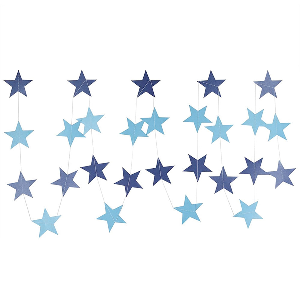 5 Pack 4m Thick Paper Star Garland Bunting Banners for Parties Weddings