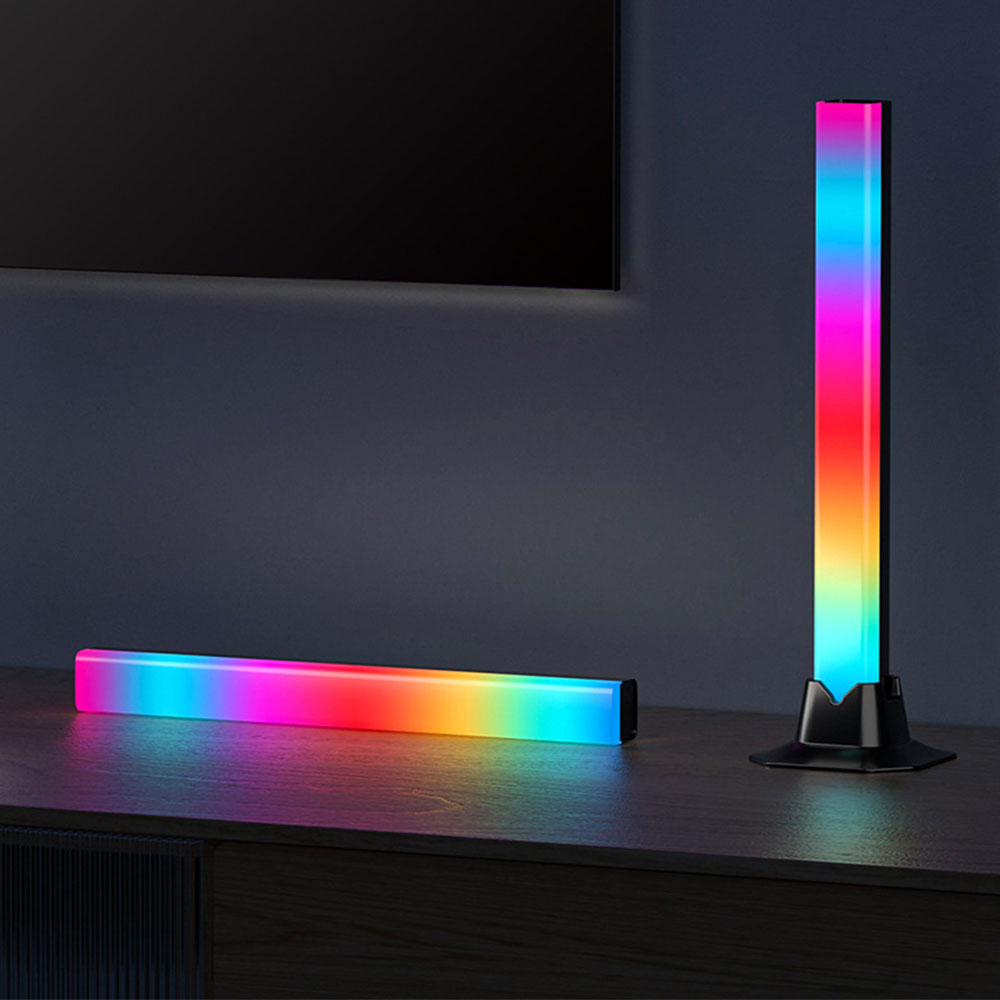 2Pcs Gaming Light Bars Colorful Sound Pickup Lamps RGB Color Changing Atmosphere Lights
