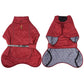 Waterproof Dog Jacket Winter Coat with Buckle and Reflective Strips-Wine Red