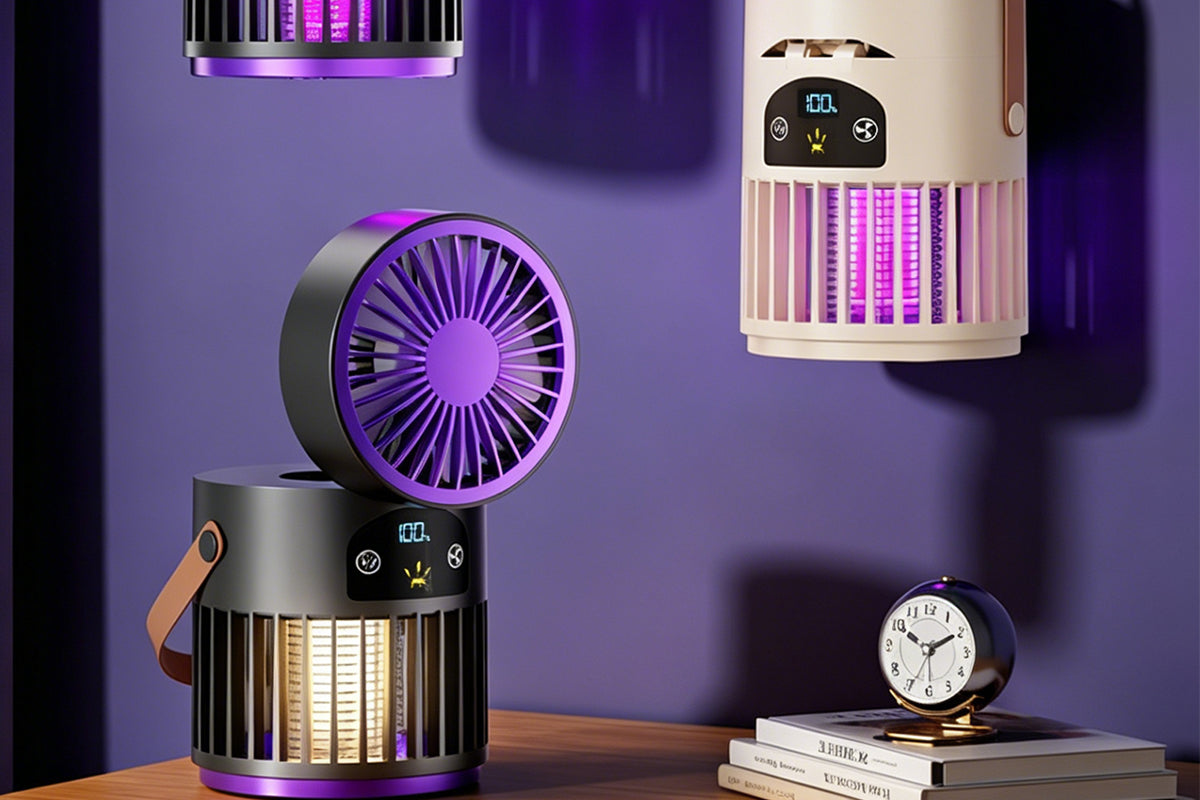 2-in-1 Fan Mosquito Killer Lamp Purple Light Trap Electric Zapper
