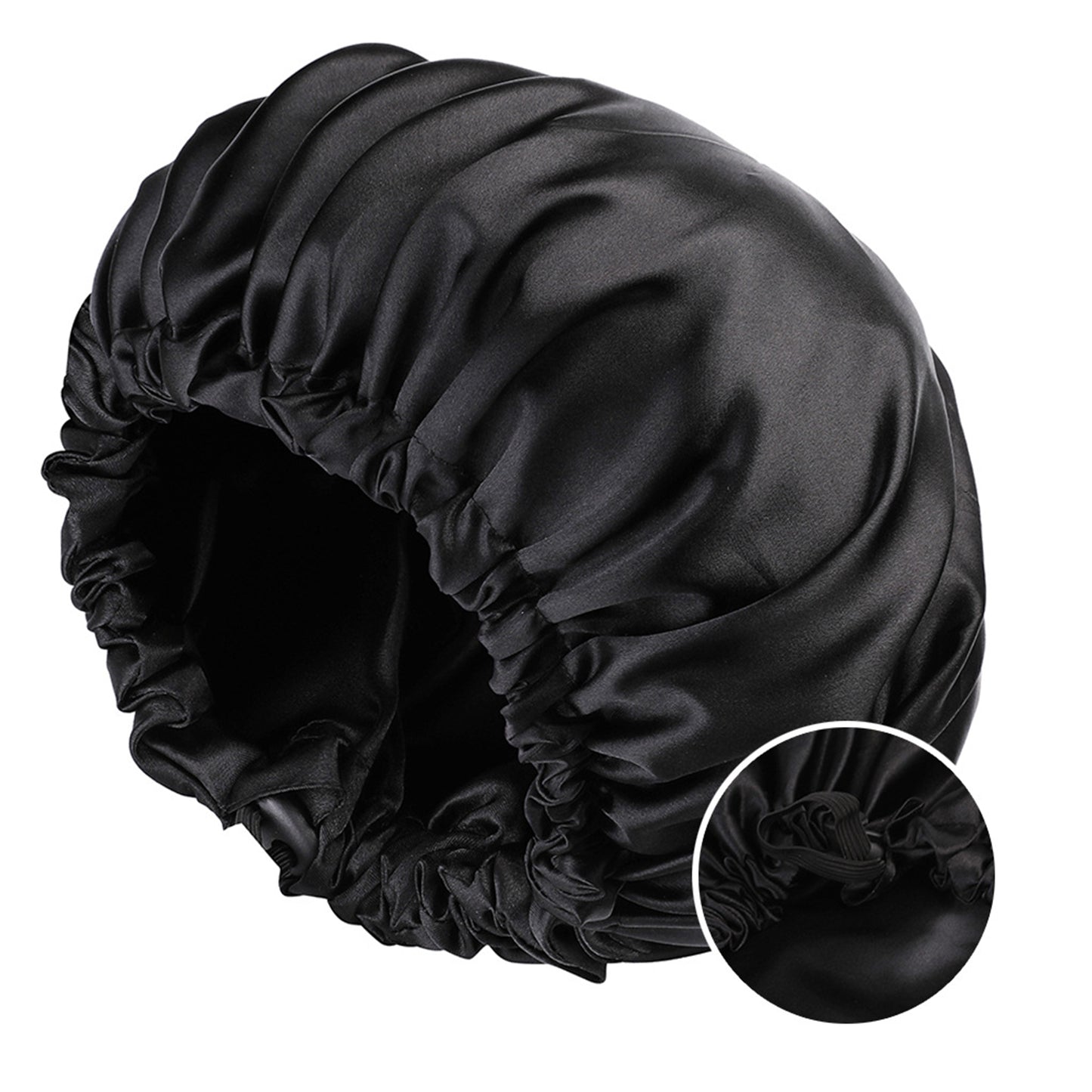 Double Layer Satin Bonnet Double Layer Wearable Adjustable Drawstring Sleep Cap