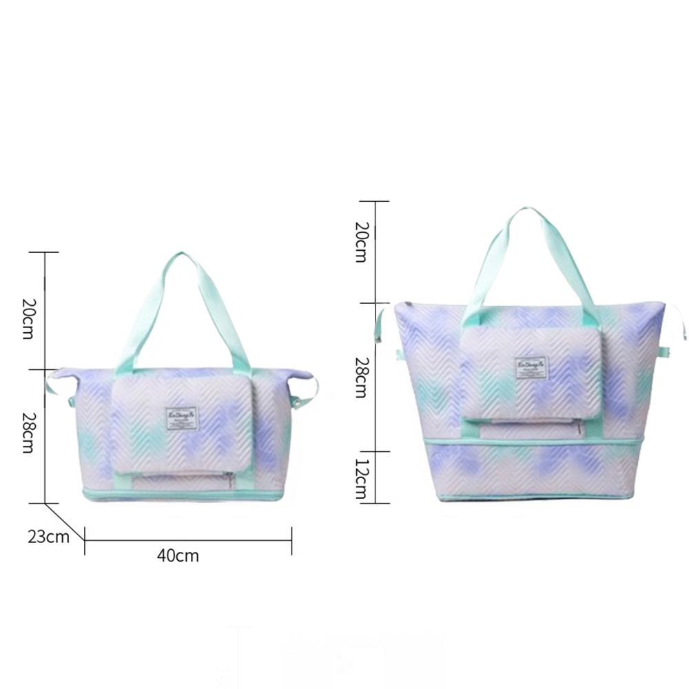 2Pcs Gradient Color Expandable Large-Capacity Travel Foldable Duffle Bag