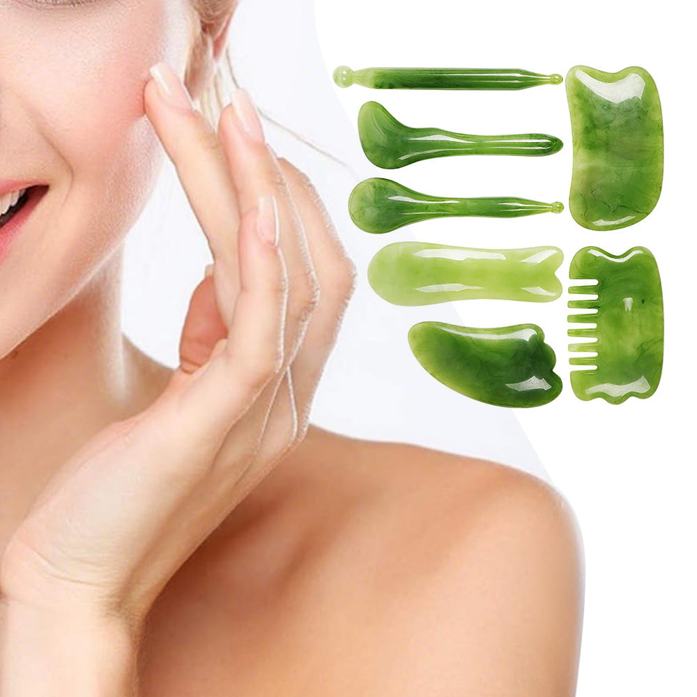 7 Piece Guasha Body Scraping Facial Face Thin Gua Sha Board Massager Tool Set