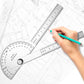Stainless Steel Angle Protractor 0-180 Degree Gauge for Woodworking DIY Measuring Tool