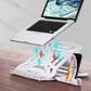 2 in 1 Adjustable Laptop Cooling Stand with Phone Stand Foldable Computer Holder