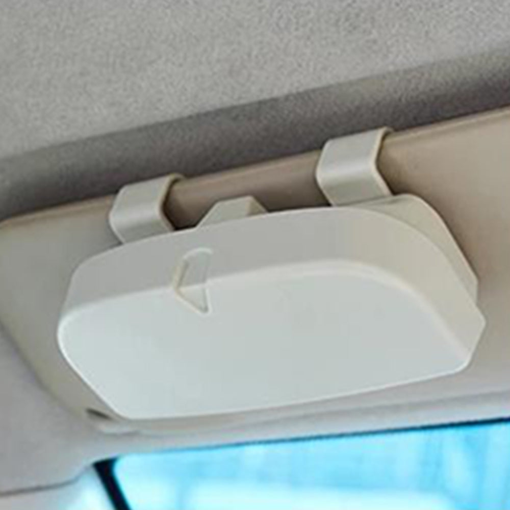 Car Sunglasses Card Storage Box with Clip for Auto Visor