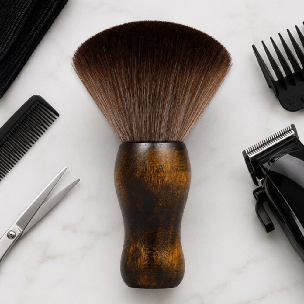 Soft Hair Sweeper Brush with Storage Case Neck Duster Brush for Home Barbershop