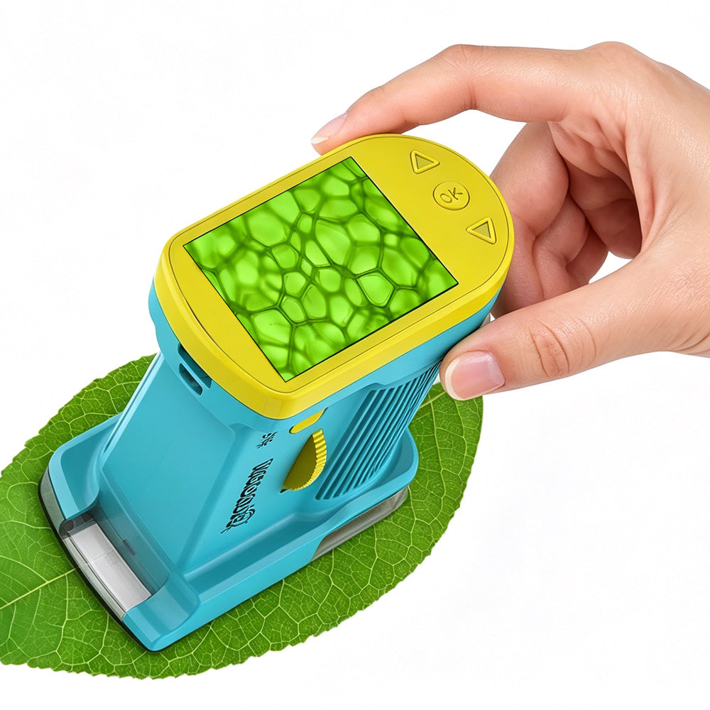 Portable Microscope for Little Ones with 1000X Magnification HD Screen and Rechargeable Educational Toy