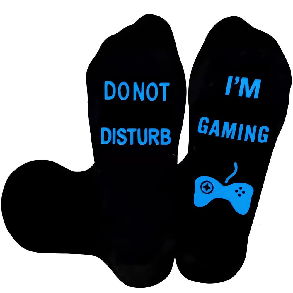 Funny Gaming Socks with Do Not Disturb I Am Gaming Text