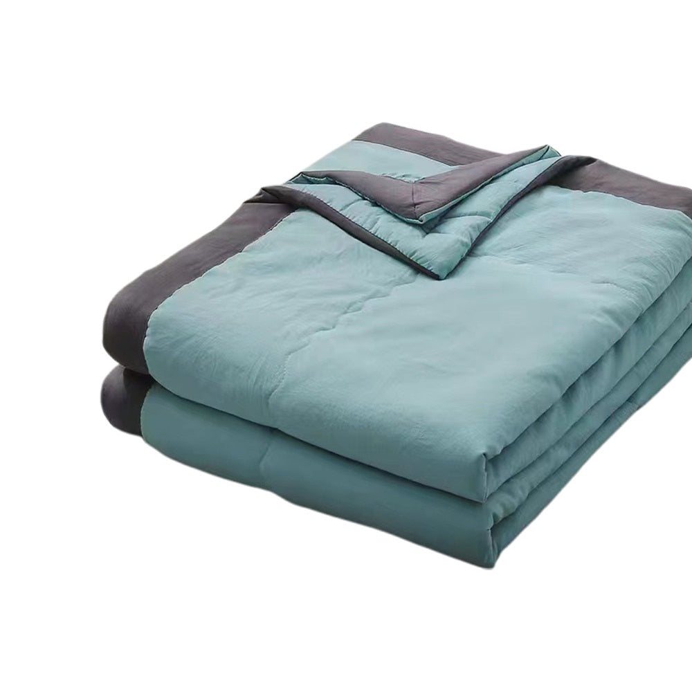Washed Cotton Summer Quilt for Aircon Use-Green