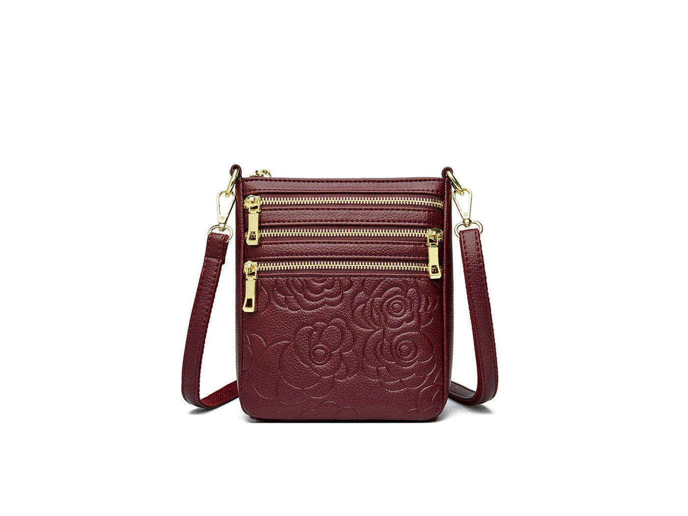 Genuine Leather Crossbody Shoulder Bag Multi-Compartment Water-resistant Handbag