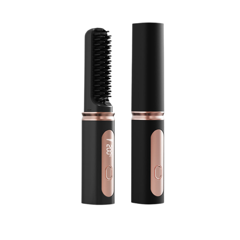 2-in-1 Wireless Hair Straightener Comb with Negative Ion for Home and Travel