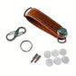 Leather Smart Key Holder Folding Key Organizer Clip Compact Keychain