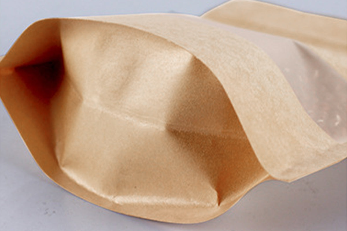 100Pcs 9x14cm Resealable Kraft Paper with Visible Window