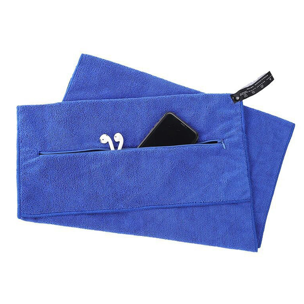 120x50cm Quick Dry Microfibre Gym Towel with Pocket and Silicone Base
