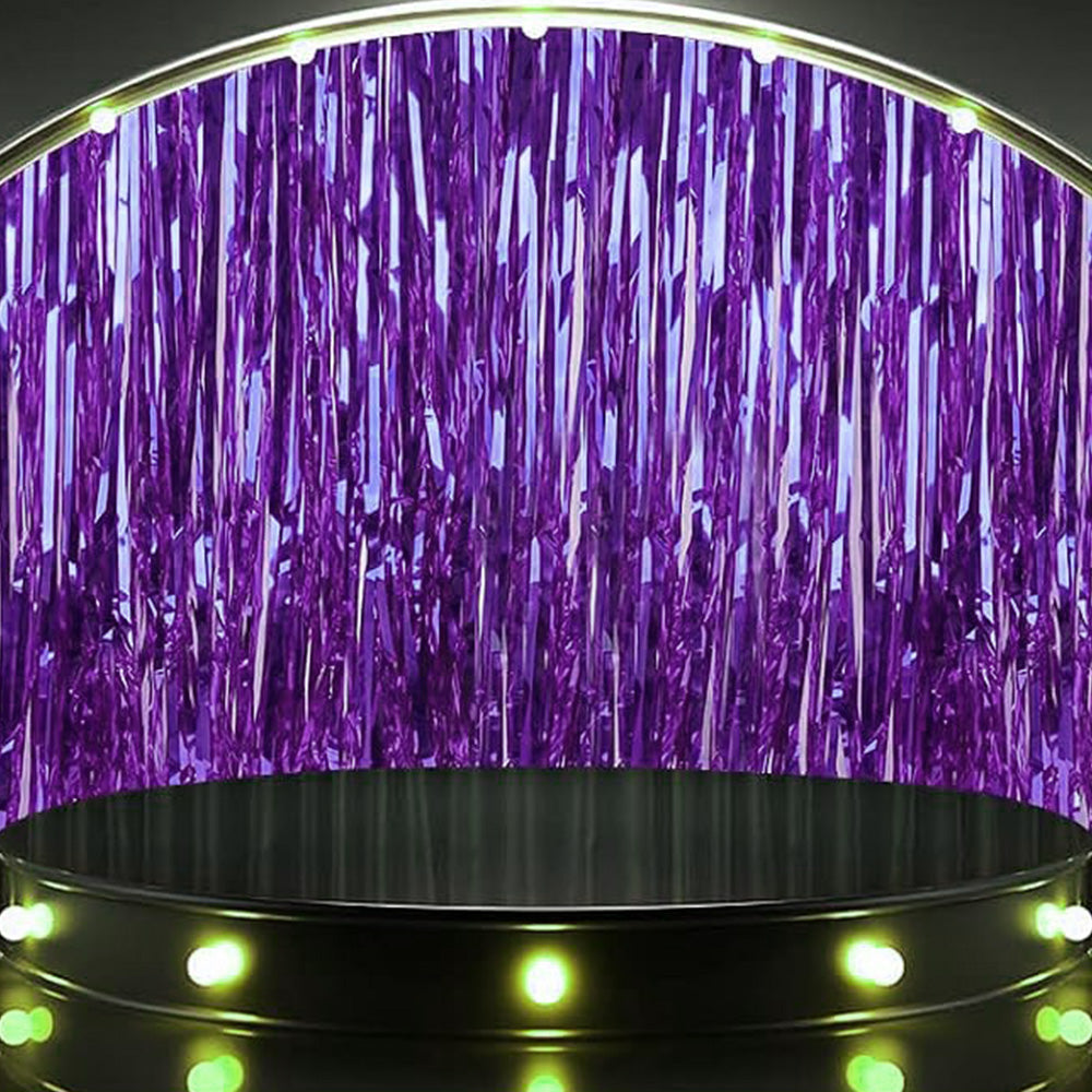2Pcs 2m Metallic PET Foil Fringe Door Curtains for Party Backdrops