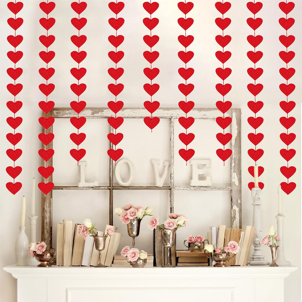 Felt Heart Garland Banner Decoration for Valentine's Weddings & Parties