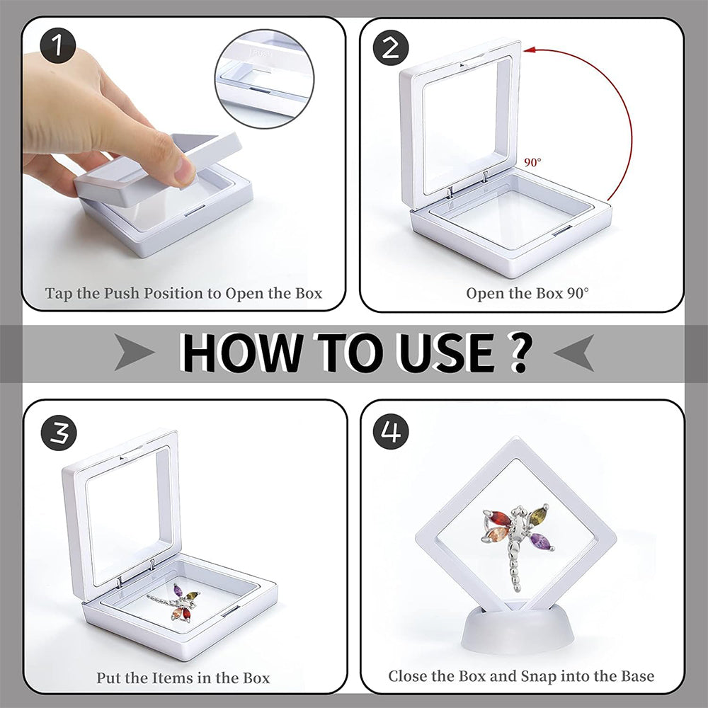 8Pcs 3D Floating Frame Display Cases