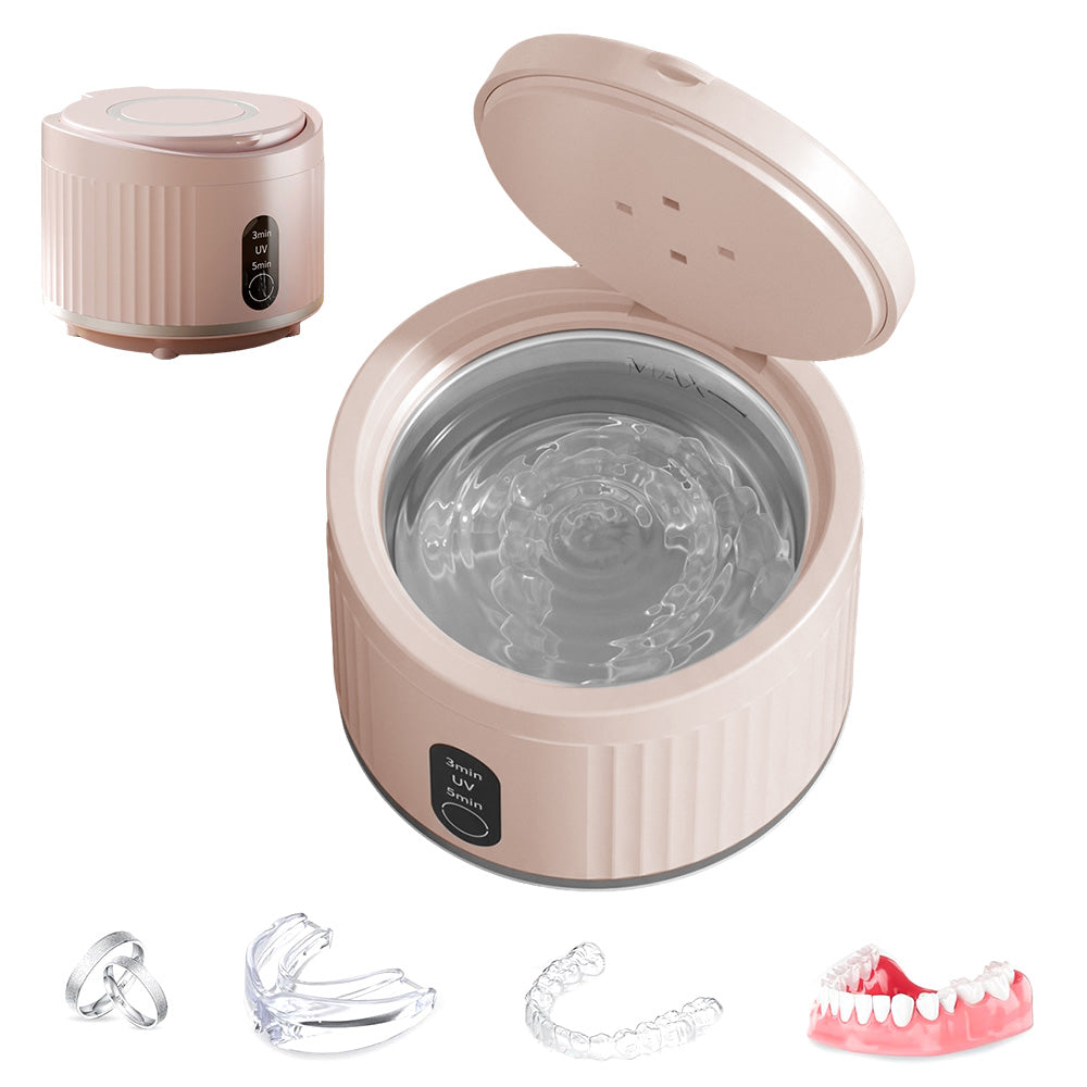 Rechargeable Ultrasonic Retainer Cleaner with 3 Modes for Dentures Jewelry