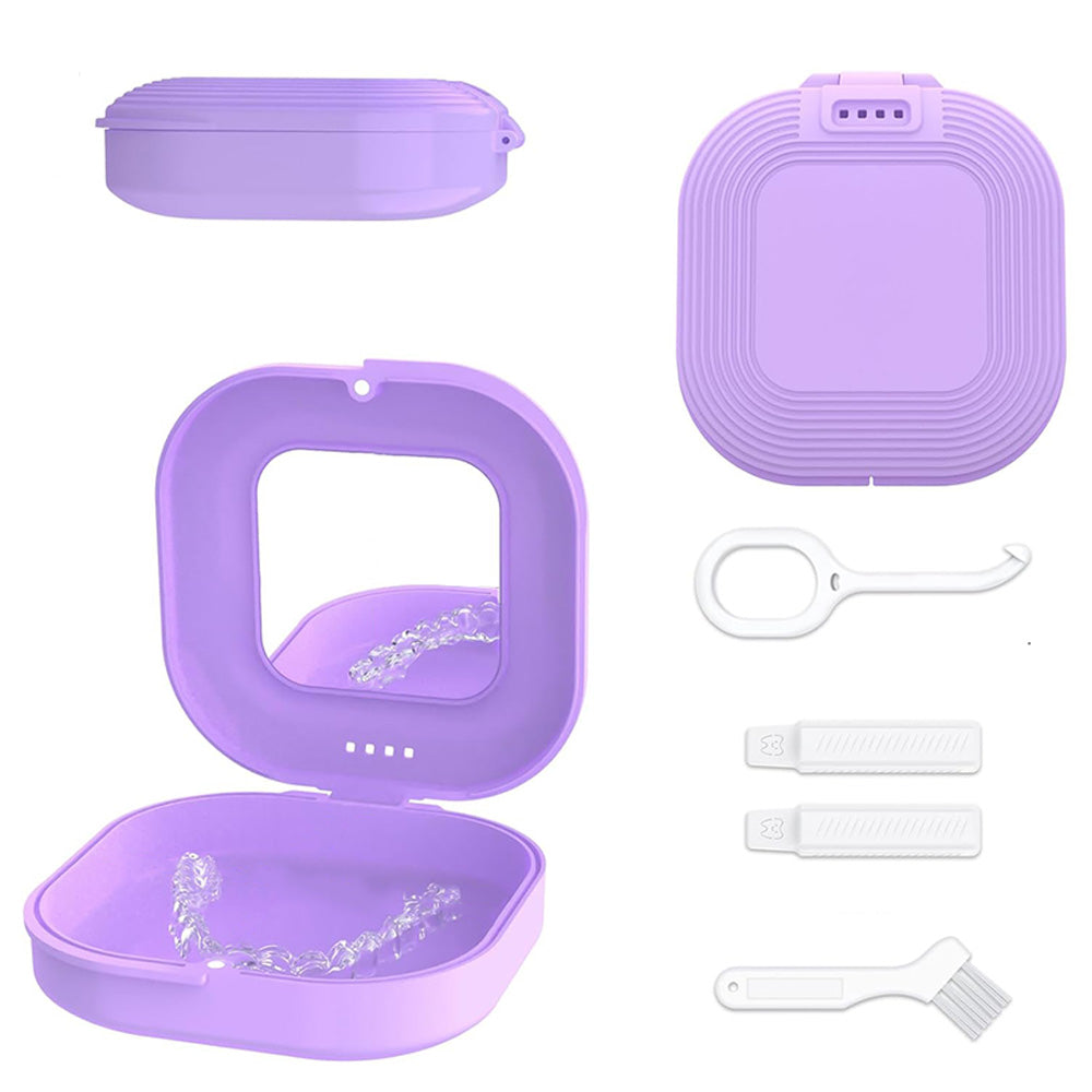 Retainer Case with Mirror and Retainer Removal Tool Mouth Guard Storage Box