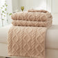 2Pcs Soft Warm Reversible Faux Long Plush Blanket