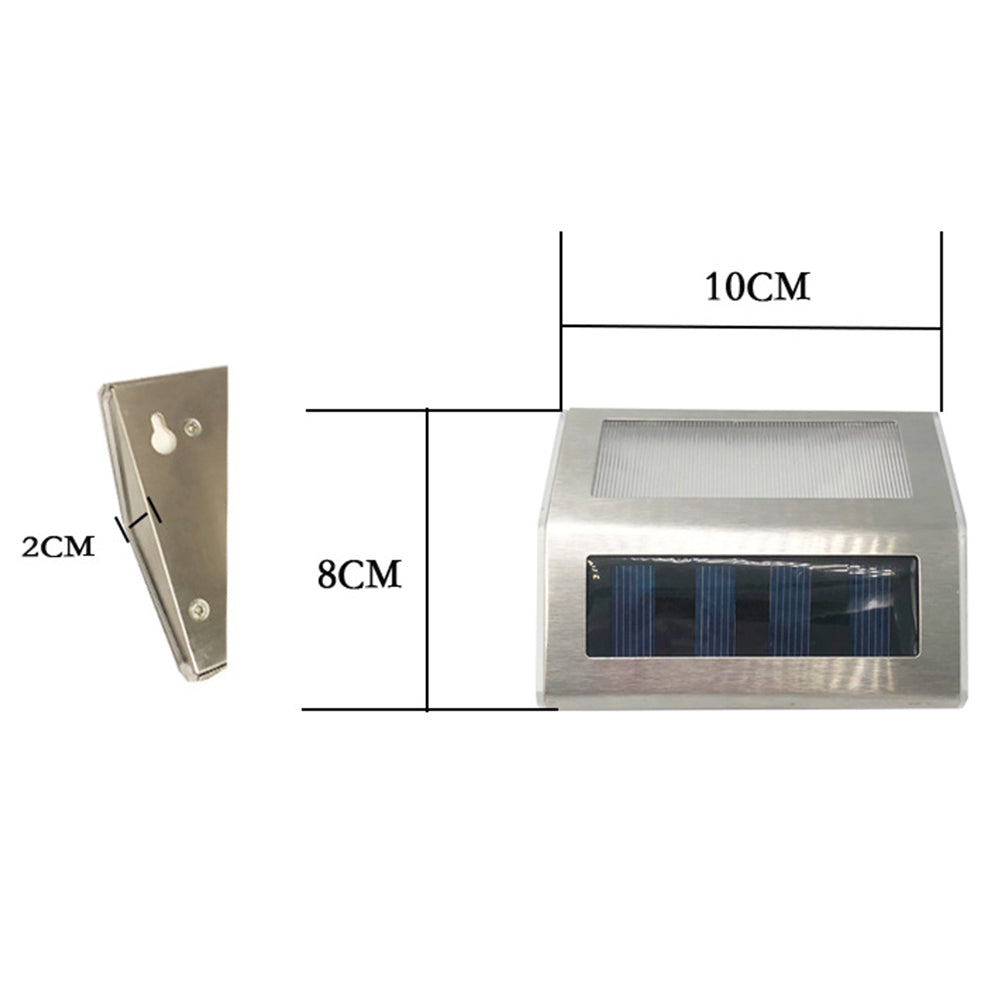 2Pcs Outdoor Fence Wall Lamp Solar Light Waterproof Garden Lamp