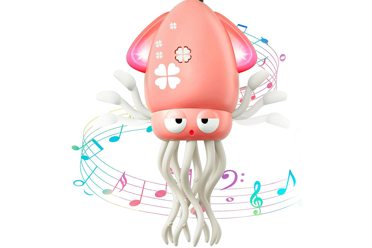 Dancing Octopus Toy Electric Crawling Octopus Tummy Time Toy Dancing Music Squid