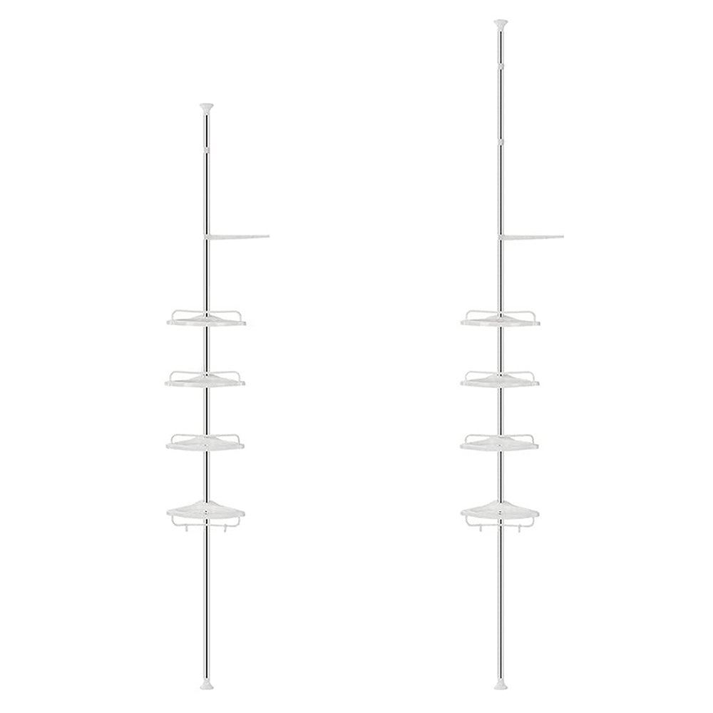 4 Tier Telescopic Bathroom Wall Corner Shelf Rack Shower Caddy Storage Organizer
