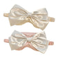 2Pcs Silk Bow Tie Relieve Fatigue Travel Eye Mask-Beige+Pink