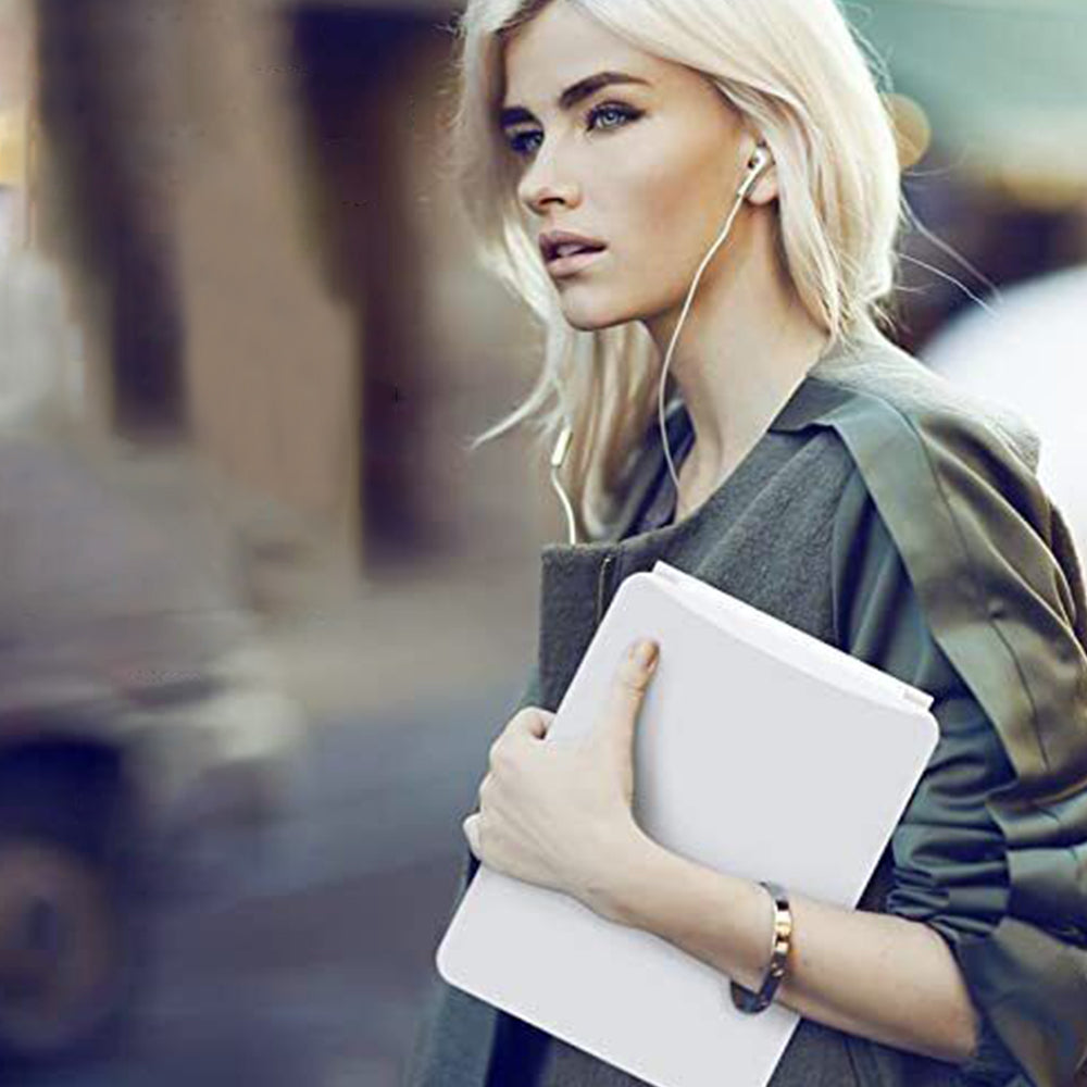 USB Rechargeable Folding Lighted Makeup Mirror with 3 Colors Light Modes