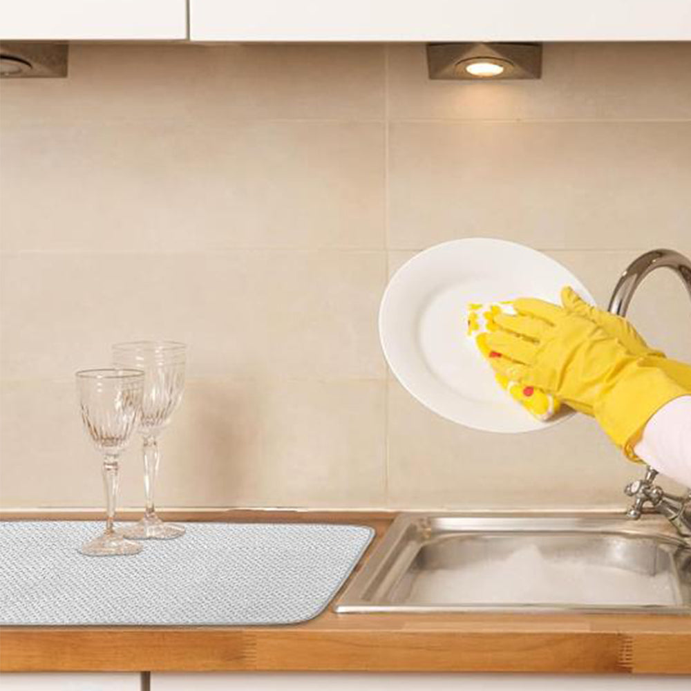 2Pcs Microfiber Dish Drying Mat for Kitchen Counter