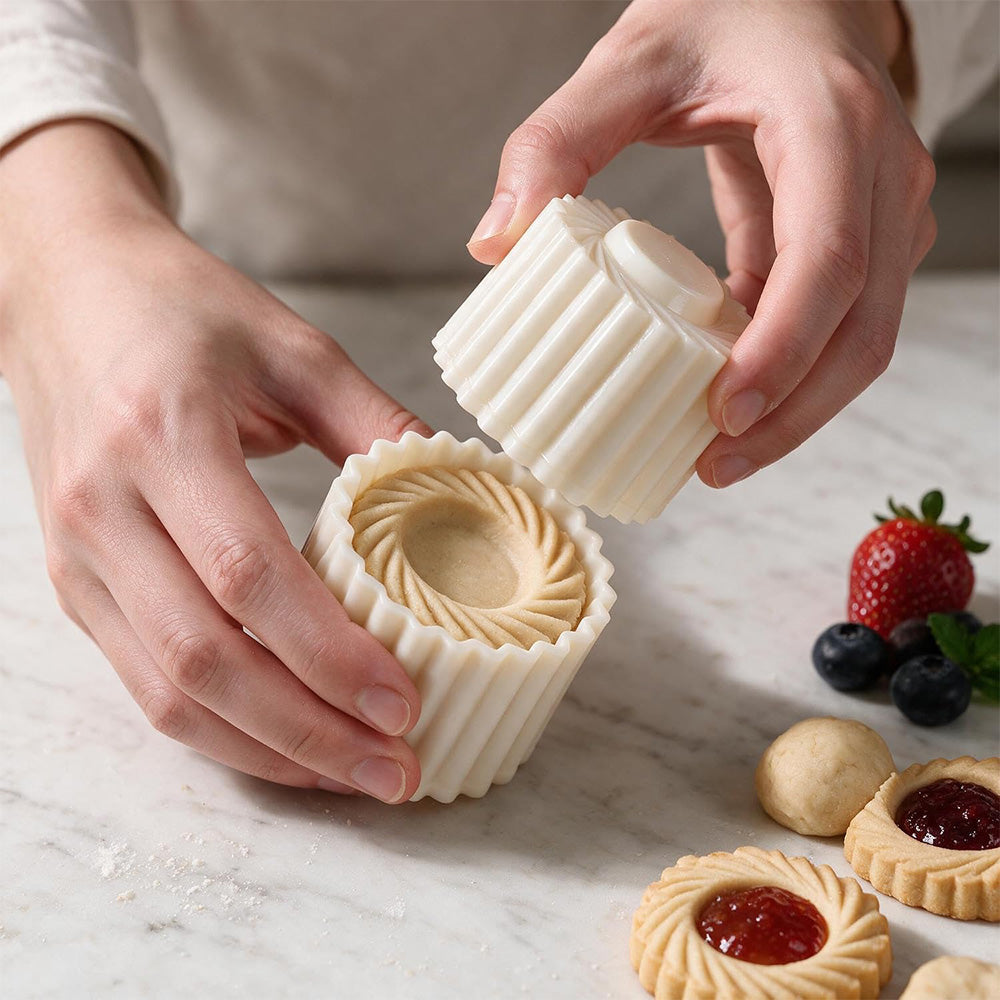 2-in-1 Double-Sided Sunflower Cookie Stamp Pastry Mold for Baking Biscuits