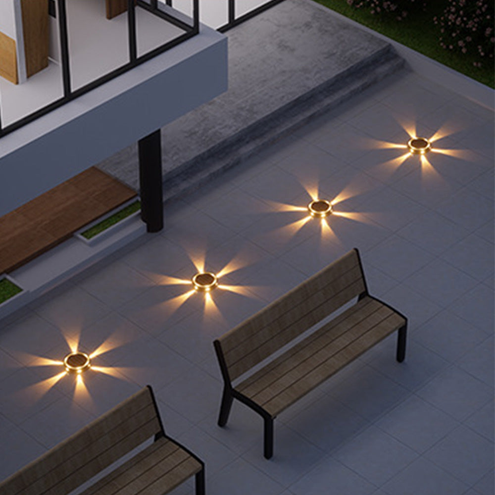 4Pcs Solar Ground Lights Bright In-Ground Outdoor Landscape Lighting Pathway Lawn Patio Yard Deck