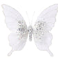 8pcs 3D Fabric Butterfly Clip Ornaments Sequins Glitter Trim Butterfly Clips Decor for Christmas Tree