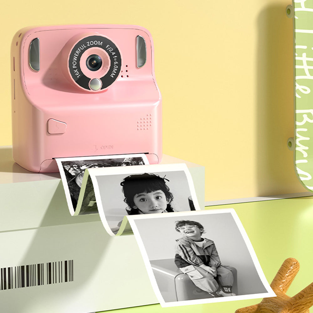 Kids Instant Print Camera with 32GB Memory Card and 5 Rolls Print Paper