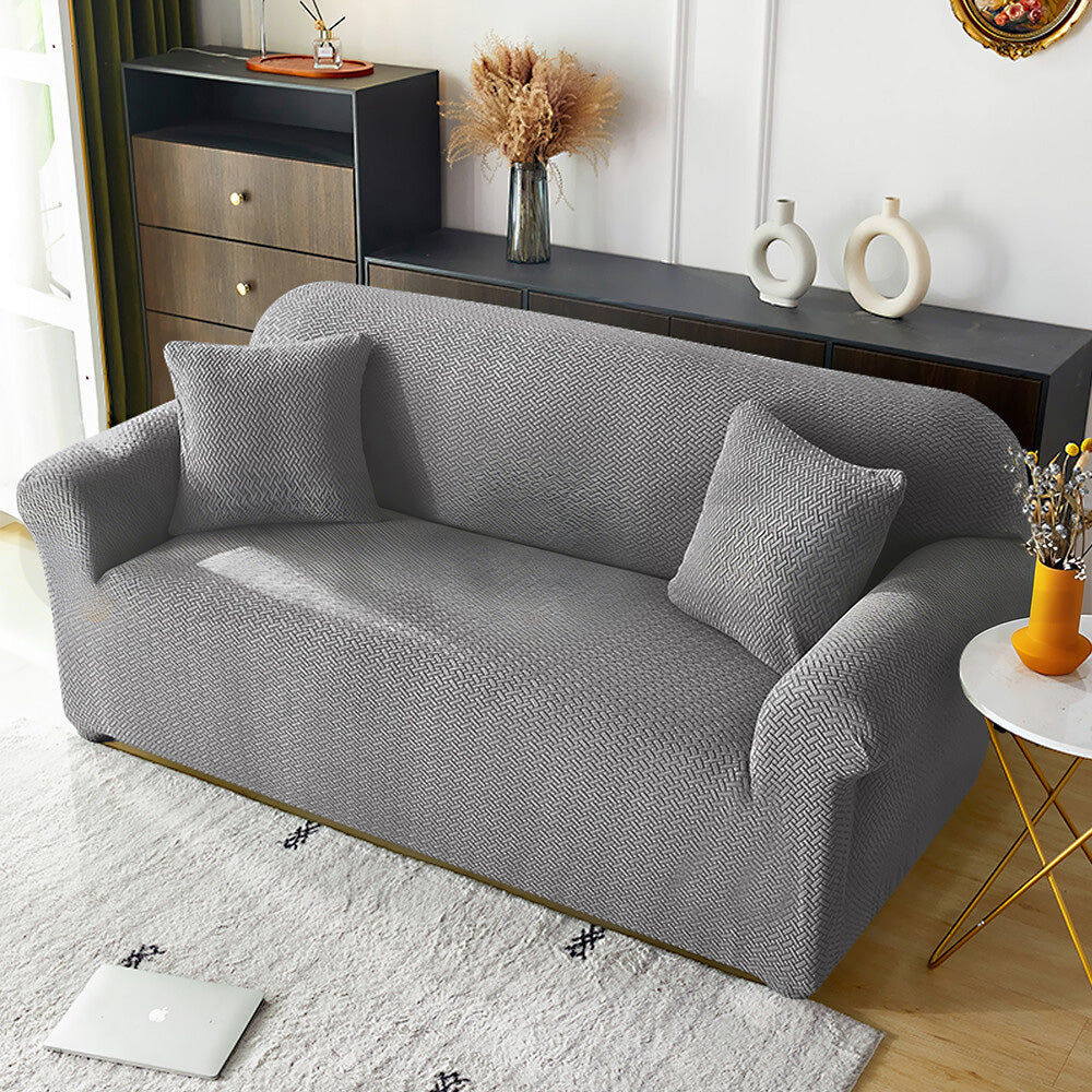 Elastic Full-Cover T-Shaped Jacquard Universal Sofa Slipcover for 1-4 Seater