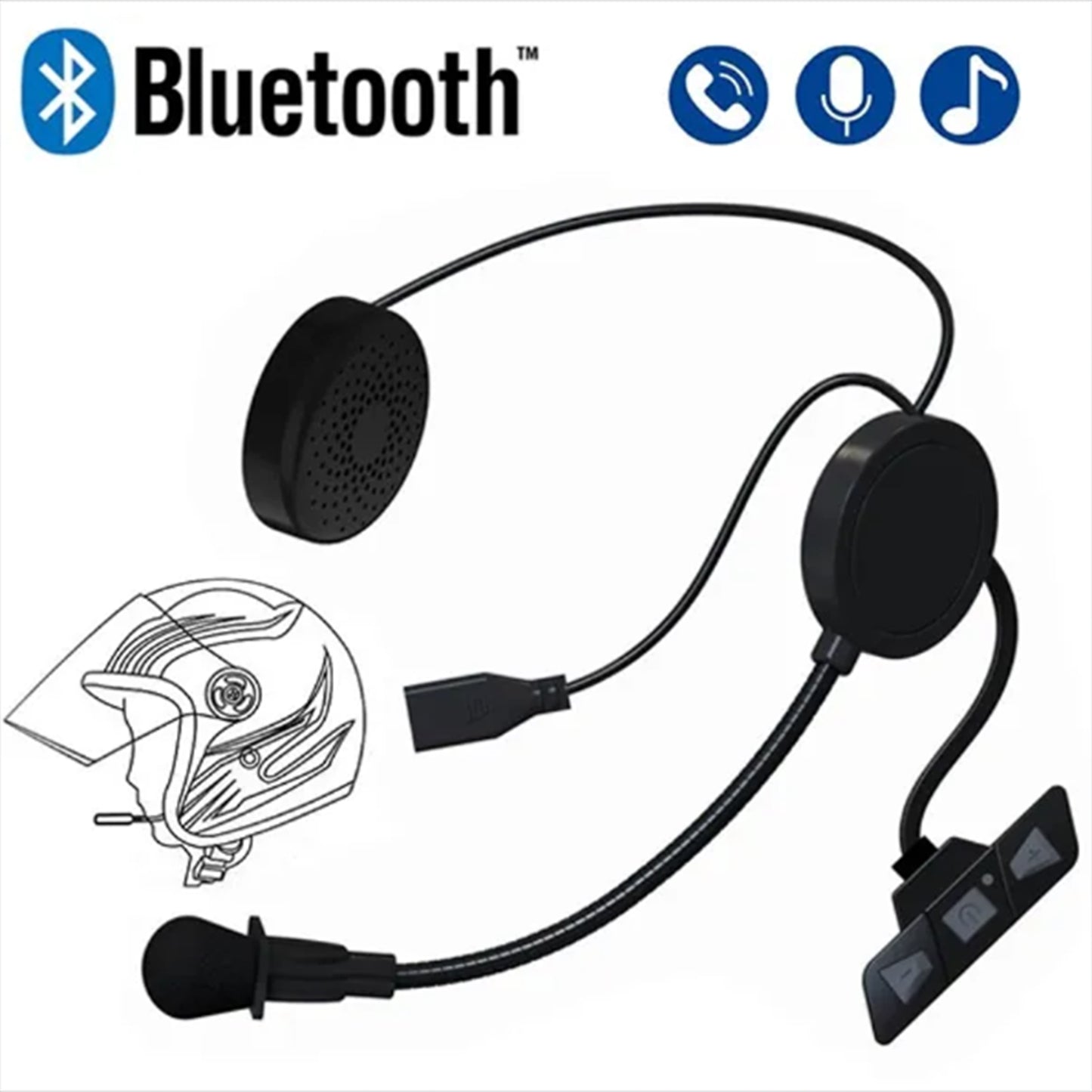 Motorcycle Helmet Bluetooth Headset with Mic